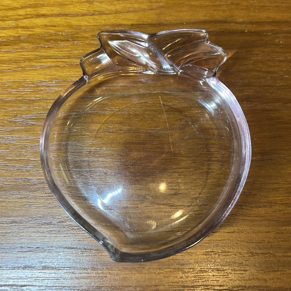 Vintage Pink Peach-Shaped Trinket Dish Decorative Grannycore